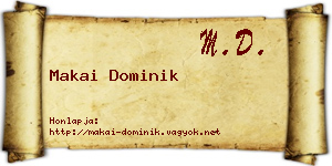 Makai Dominik névjegykártya